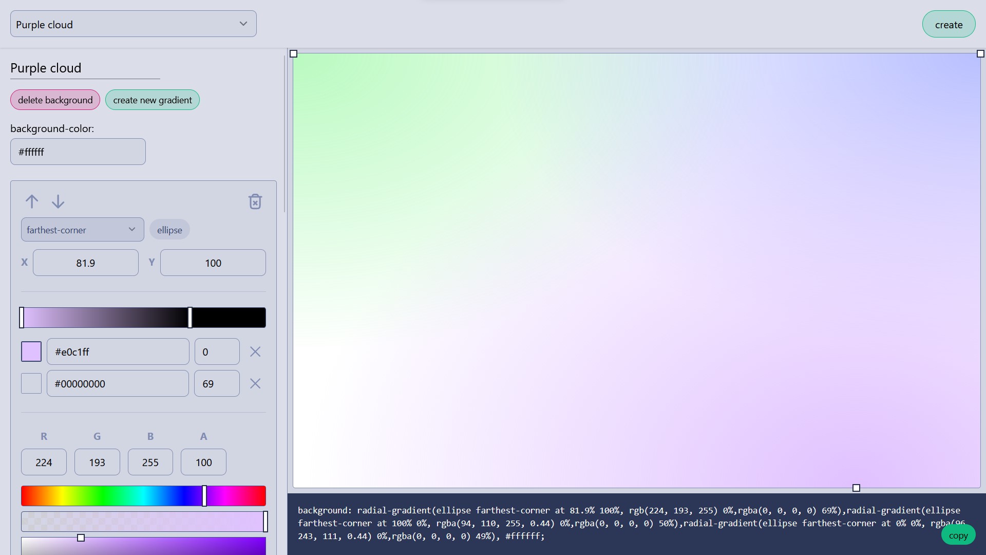 a preview of the gradial application