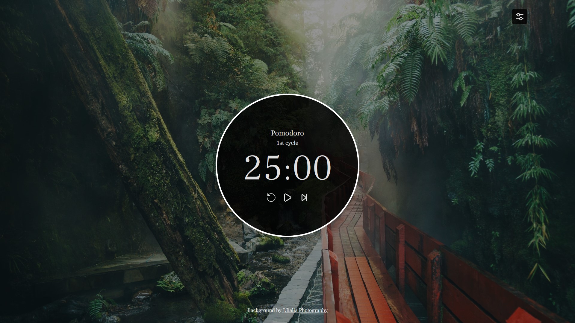 a preview of the pomodoro web application